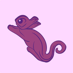 Weird purple animal character face
