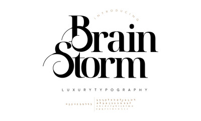Abstract Fashion font alphabet. Minimal modern urban fonts for logo, brand etc. Typography typeface uppercase lowercase and number. vector illustration