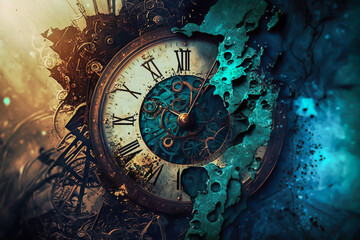 illustration background abstract clock, time, generative ai