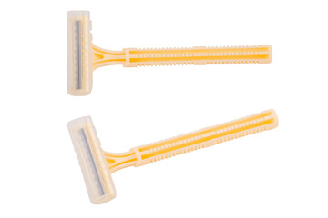 Disposable razors isolated on a white background. 