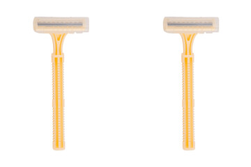 Disposable razors isolated on a white background. 