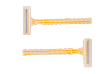Disposable razors isolated on a white background. 