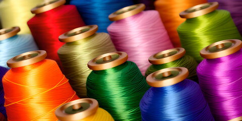 many multi-colored spools of thread on a table with a white background and one green, Andris Stok, color, cross-stitch, arts and crafts