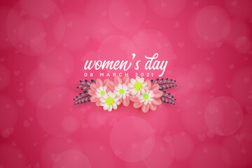 Happy womens day vector background modern and beautiful, 8 march modern and unique design. Premium illustration vector design for celebration and greeting. Design for poster, banner and social media p