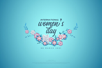 Fototapeta na wymiar Happy womens day vector background modern and beautiful, 8 march modern and unique design. Premium illustration vector design for celebration and greeting. Design for poster, banner and social media p