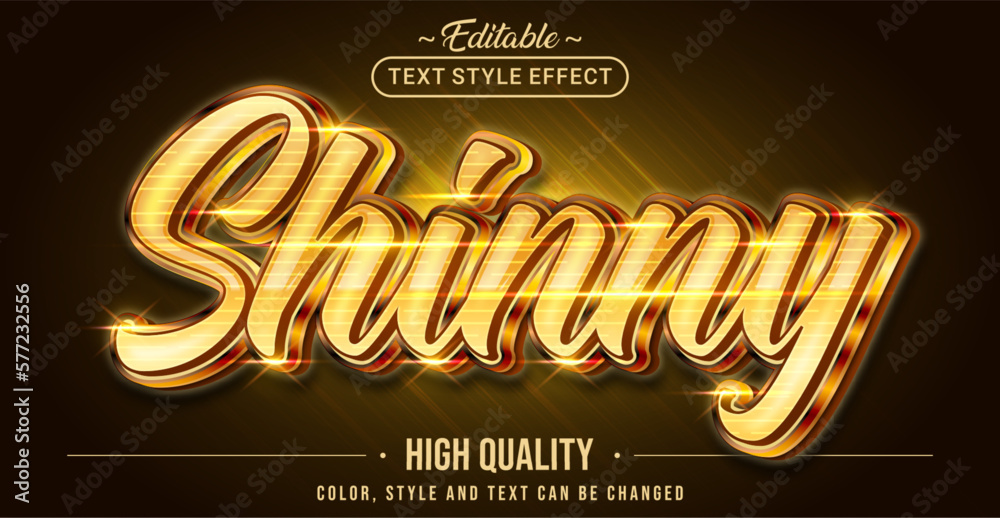 Poster editable text style effect - shinny gold text style theme.