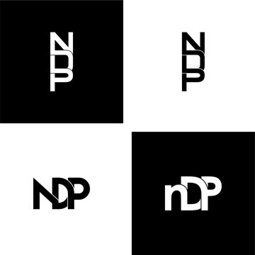 ndp typography letter monogram logo design set