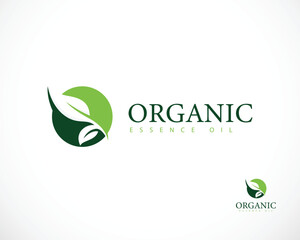 organic logo creative nature leaf circle design concept garden growth