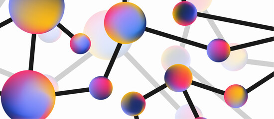 Line points connections geometric abstract background