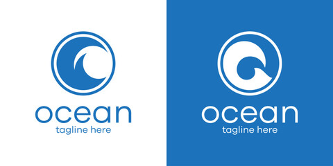 ocean logo design vector illustration © Mas_W