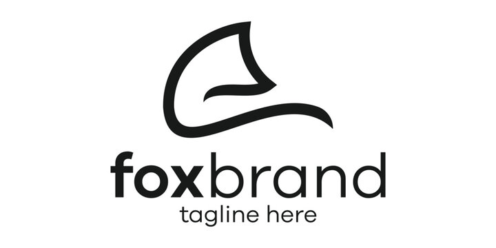 simple fox logo design icon vector illustration