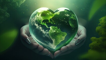 heart shaped planet on hand for earth day