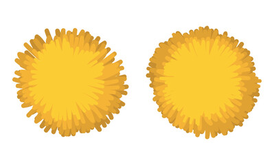 Set of two yellow pompoms isolated over white background, Vector illustration - obrazy, fototapety, plakaty
