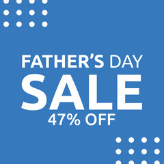 blue tag with circles and Father's day sale