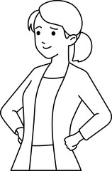 Female Entrepreneur Thinking Line