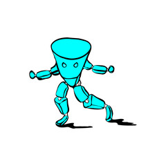 Fototapeta na wymiar Robot character standing pose vector