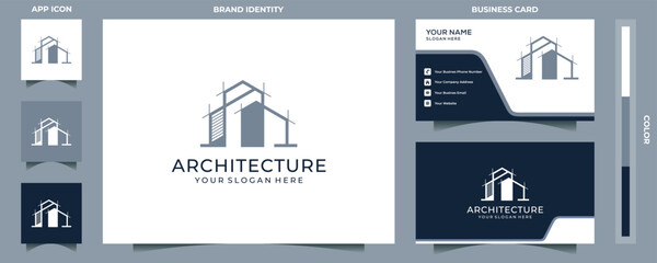Construction and architecture design logo. Real estate logos. and business card design