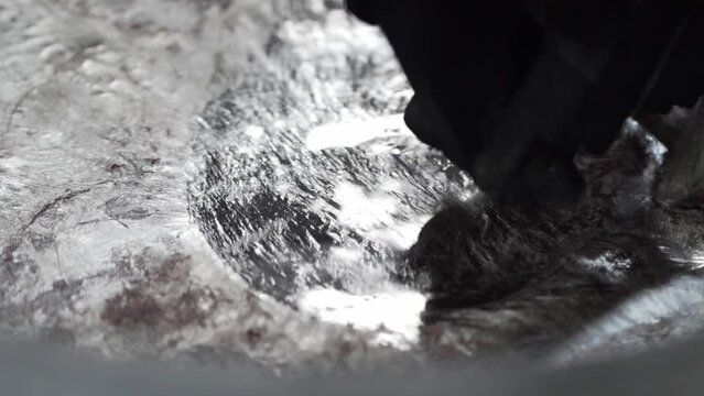 Melted aluminium in foundry metal tank