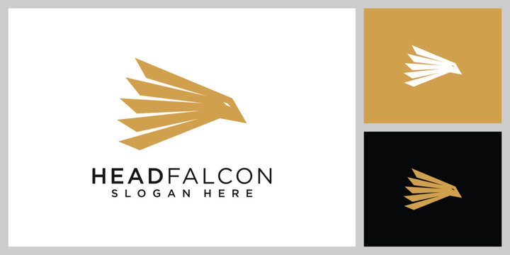 falcon head logo vector design template