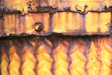 Old rusted zinc wall background texture.