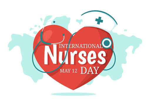 International Nurses Day on May 12 Illustration for Contributions that Nurse Make to Society in Flat Cartoon Hand Drawn for Landing Page Templates