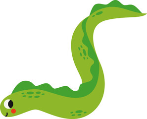 Fototapeta premium Vector illustration of cartoon sea eel isolated on white background.