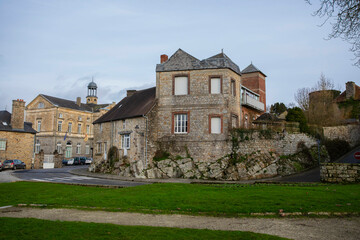 Fototapeta na wymiar Town of Domfront-en-Poiraie in Normandy, France