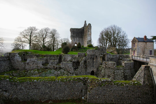 Castle of Domfront-en-Poiraie in Normandy, France