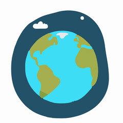 Earth globes isolated on white background. Vector illustration.