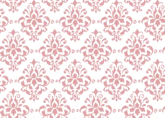Foto op Plexiglas Damask classic pink pattern. Seamless abstract background with repeating elements. Orient background © belleza