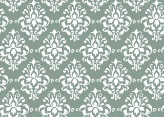 Gardinen Damask classic green pattern. Seamless abstract background with repeating elements. Orient background © belleza