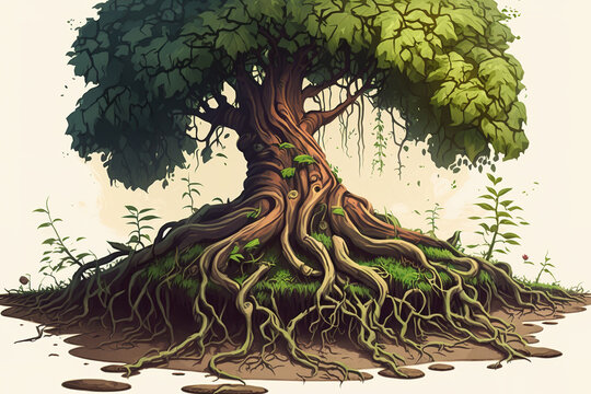 enormous tree and root. Generative AI