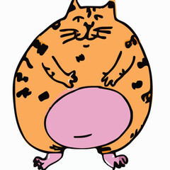 Cats of various breeds lying, sitting, washing itself, playing with ball. Bundle of cute cartoon pet animals with colorful coats isolated on white background.