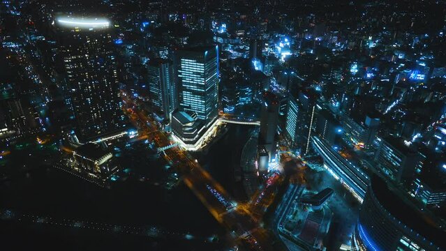 桜木町駅や馬車道駅周辺の夜景動画