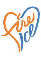 Obraz premium Fire and Ice logo, tattoo design, heart