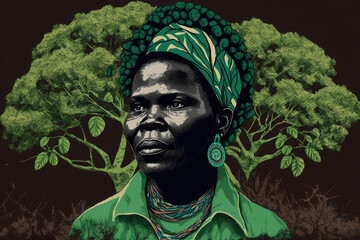 Wangari Maathai founding the Green Belt Movement in Kenya made with generative ai