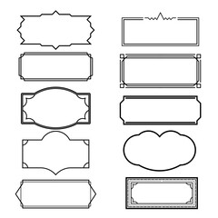 A set of simple vintage style frames png files