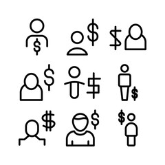 financial advisor icon or logo isolated sign symbol vector illustration - high quality black style vector icons
