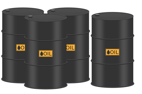 Oil Drum, Oil, Barrel (Black color barrel)on PNG white transparent background, Vector illustration 
