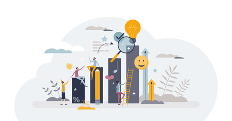 Team build as effective project development with partners tiny person concept, transparent background. Teamwork cooperation with group challenge and common collaboration illustration.