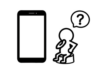 person with smartphone
スマホを見て悩む人