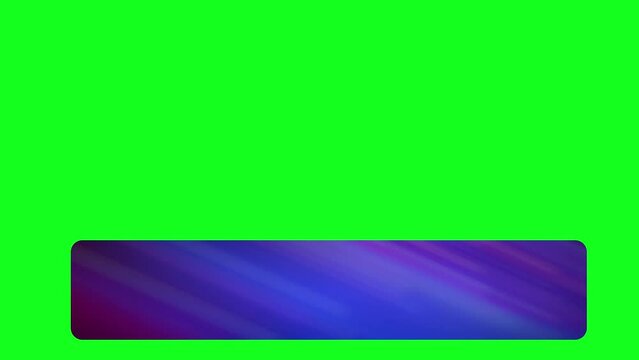 Abstract purple and blue lower third moving from left to right on green background. Banners and templates 4k