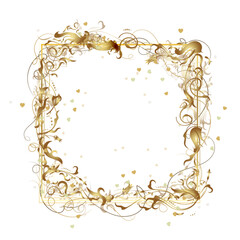 Vector valentine s day, golden background of flowers.