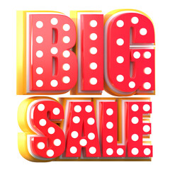 Big Sale Shopping Poster or banner  3d icon and text on transparent,Special Offer Flash Sale campaign