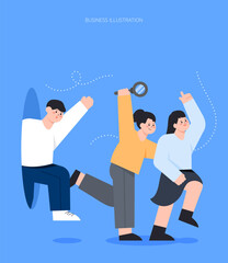 Cooperative Harmony Business Person Illustration 
