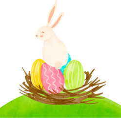 easter bunny with easter eggs