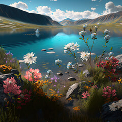 nature_of_Taimyr_summer_sun_flowers_huge_lake_tundra