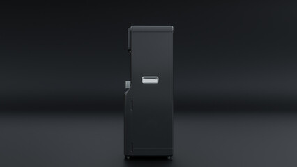 Side view water dispenser on the black background premium photo 3d render