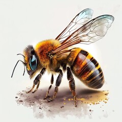 bee on white background Generative AI