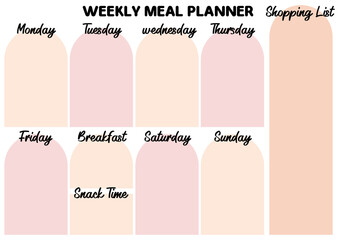 Weekly Meal Planner with Shopping list, Meal planners A4 size, meal planner pages template, Printable Weekly Meal Planner template. Planner Bundle Design, Printable Planner